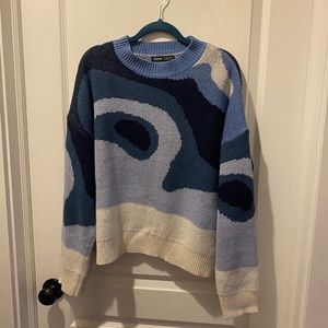 Multi color blue cozy sweater